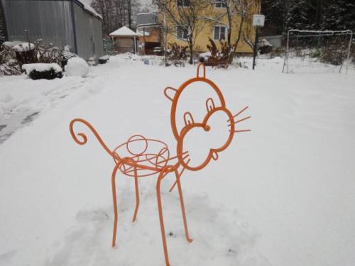 цветочница кованная кошка